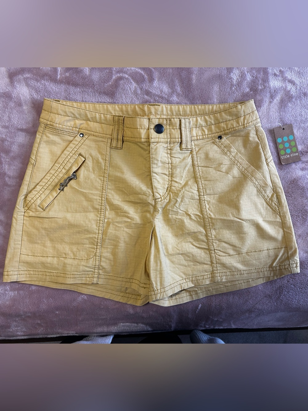 NWT Title Nine Yellow Big B Women’s Shorts Sz 6
